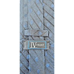 Men's Necktie IV Front Silk L58" W3.75" Blue polkadot